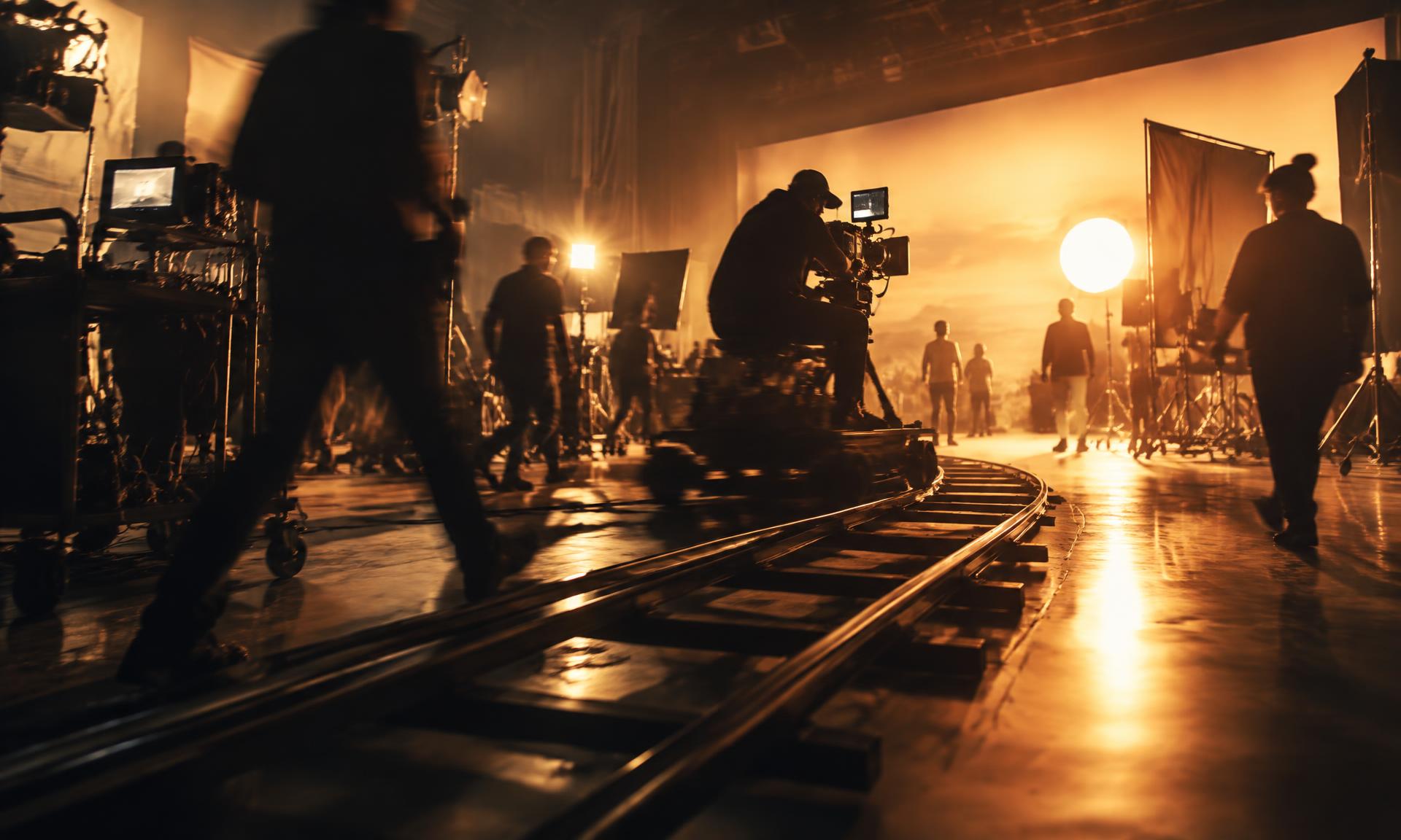 Film studio production in motion